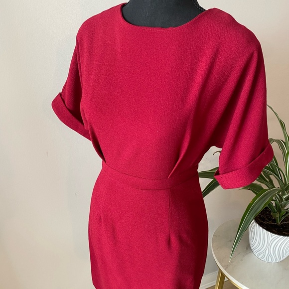 ASOS short sleeve burgundy dress - Picture 2 of 6